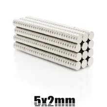 1000 шт. Дисковые магниты 5x2 мм N35 Супер мощный сильный редкоземельный неодимовый магнит 5*2 Сильный магнитный 5 мм x 2 мм