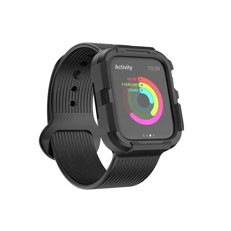 Для Apple Watch Series 4 спортивный ремешок для часов полная защита резиновый чехол