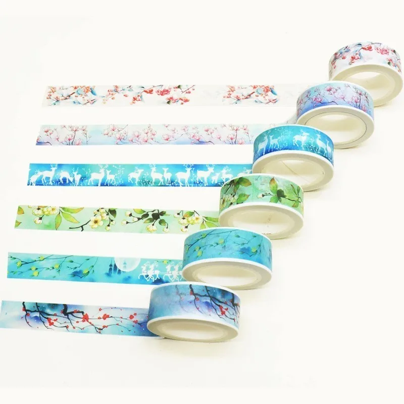 

1 PC 7m*15mm DIY Decoration Adhesive Washi Tape Creative Masking Tape Scrapbooking Stickers school Stationary Supplies 024054