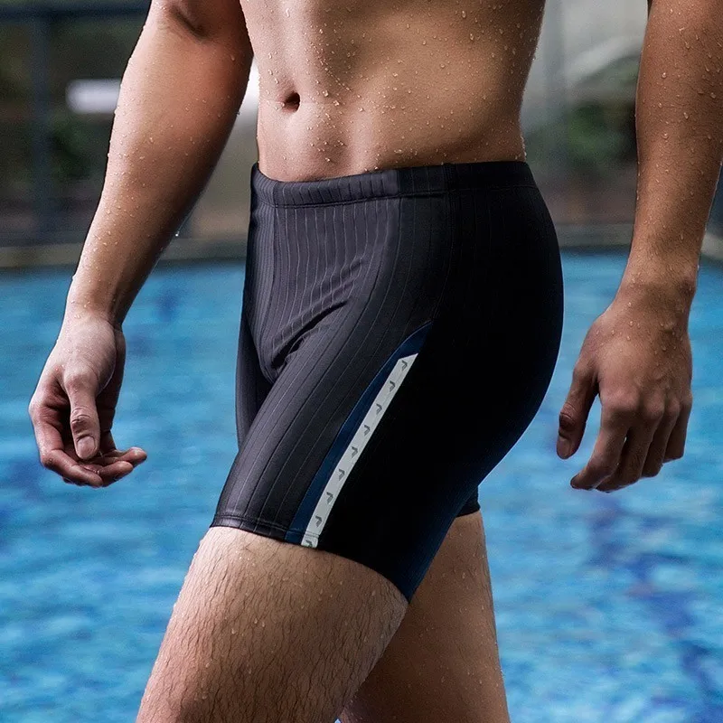 Men Swimming Trunks Swimwear Lycra Jammer Fiber Shark Skin Training Racing Sun Protection