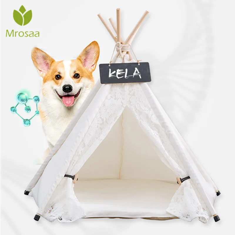 

S/M/L White Lace Pet Tent Dog Cat House Beds Kennel house for Cats Sleeping Bag Nest Cave Bed with Cushion Mat Pet Product