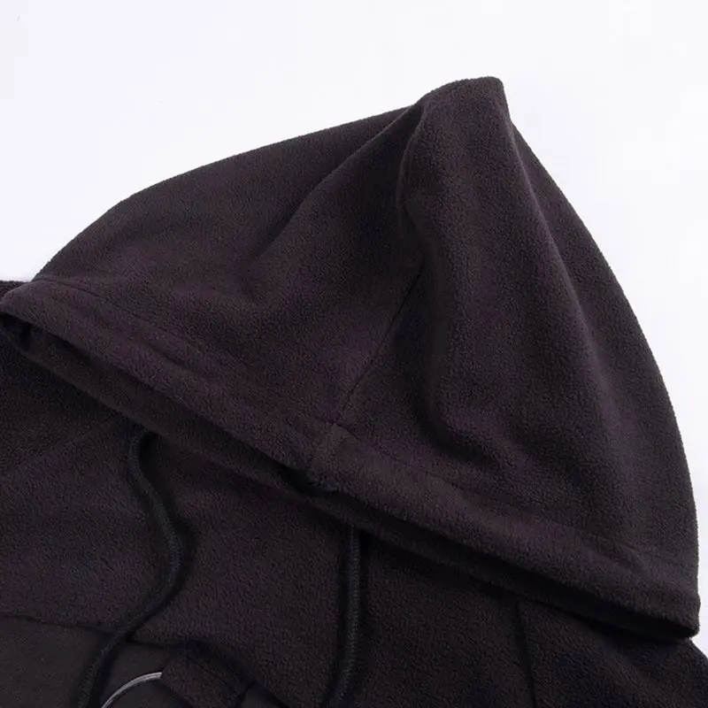 المرأة القوطية الأسود قصيرة هوديس هوب سلسلة بارد الشارع الشهير الشتاء الساخن الصوف مثير البسيطة الأعلى فتاة مقنعين عارضة هوديي البلوز