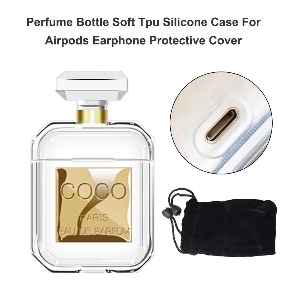 

Perfume bottle Silicone Case For Airpods Earphone protective cover Bluetooth Wireless Earphone Case Charging Box case bags