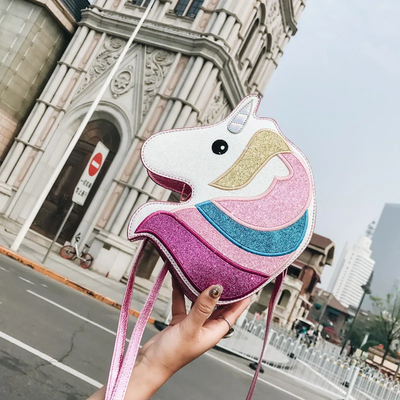 Cute Ladies Bag 2019 New Cartoon Unicorn Sequins Wild Girl Fashion Single Shoulder Messenger Bag Small Crossbody Bags For Women