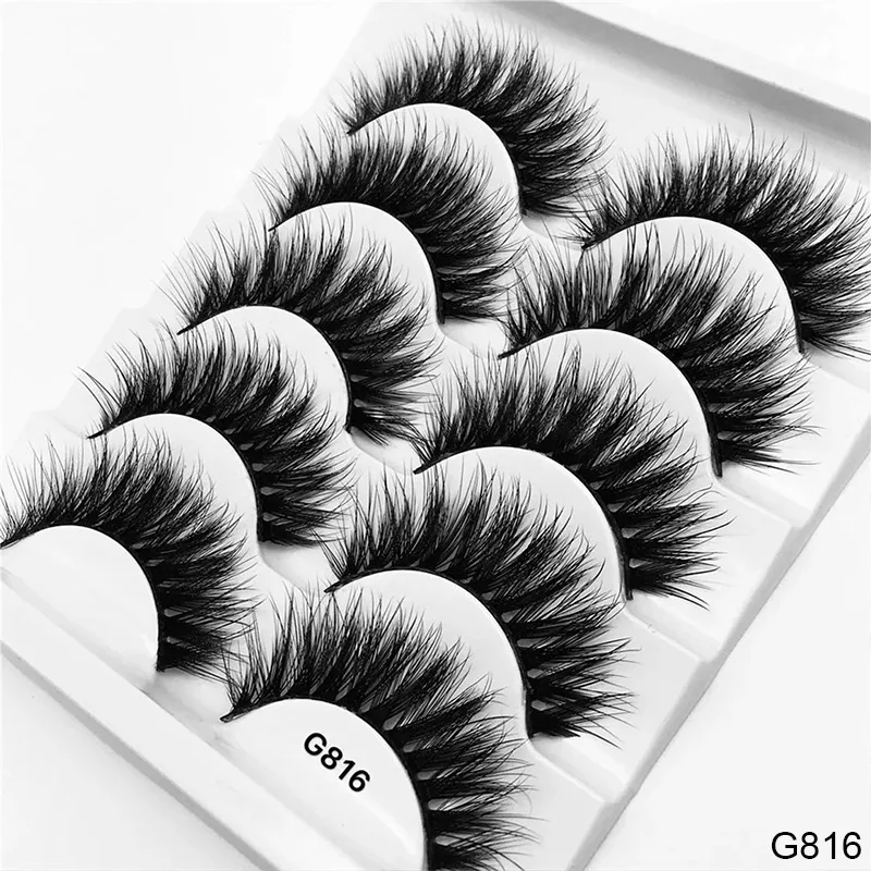 

5 Pairs Natural False Eyelashes Fake Lashes Long Makeup High Quality Mink Lashes Extension Eyelash Mink Eyelashes