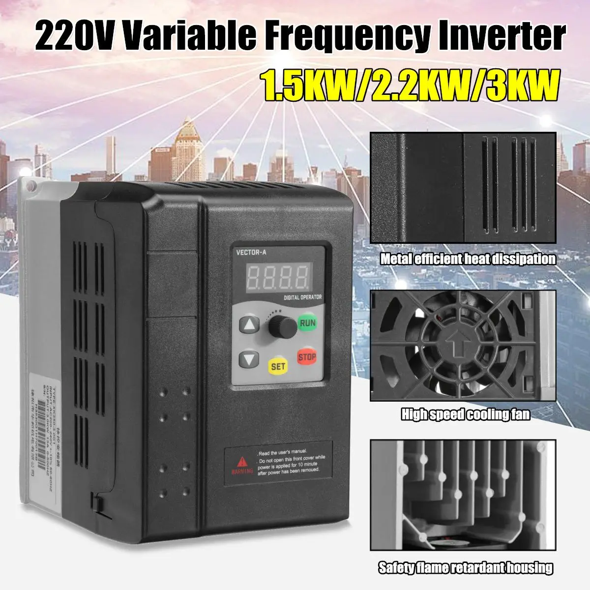 

CNC Spindle motor speed control 220V 1.5/2.2/3KW VFD Variable Frequency Drive VFD 3HP frequency inverter for motor NEW