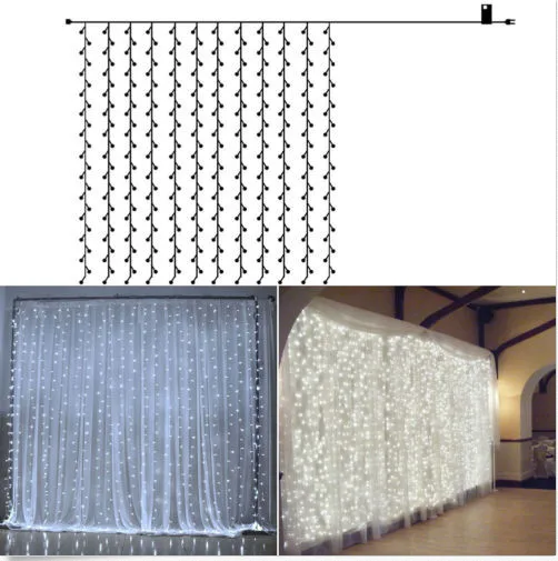 

Battery Operated 300 LED Curtain String Light Indoor Decor Lamp Bed Room Window