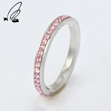 Стальное многократное цветное кристаллическое кольцо для женщин и мужчин, винтажное 1 ряд линий, кольцо из нержавеющей стали, вечерние женские ювелирные изделия в виде цветка на палец