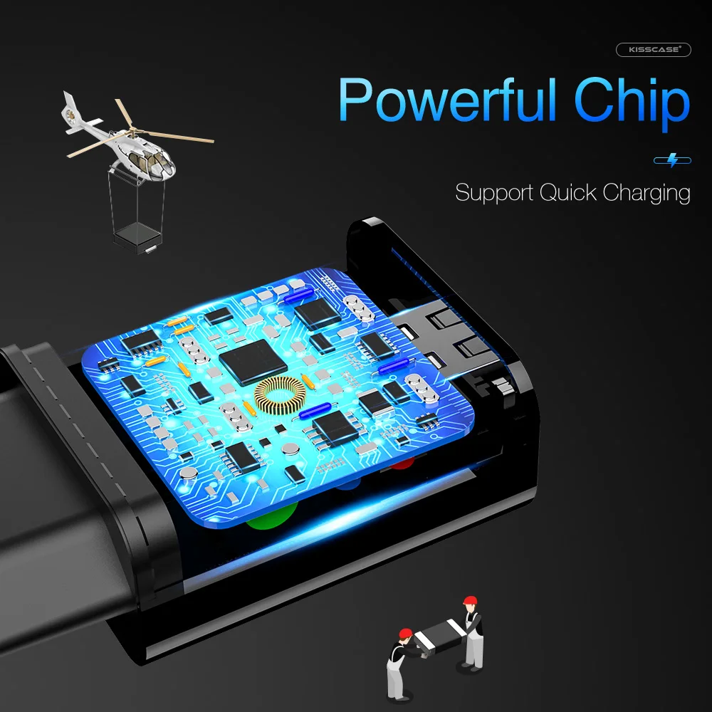 Универсальное быстрое зарядное устройство USB KISSCASE QC 3 0 с вилкой для ЕС и США
