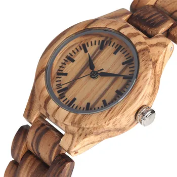 

High Quality Natural Handmade Zebra Wood Strap Quartz Watch Movement for Women Relogio Masculino Classic Dial Wood Watches