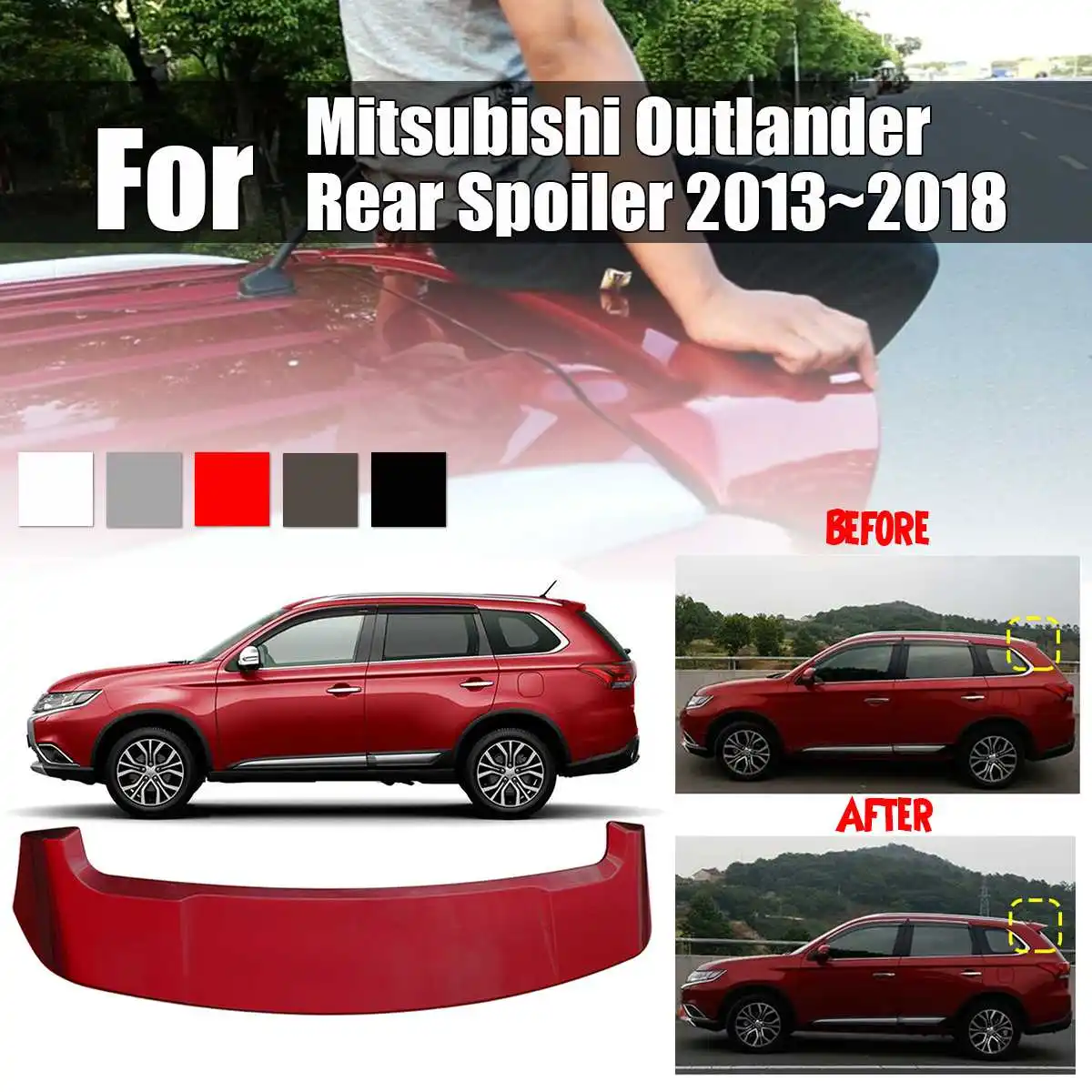 Задний спойлер из АБС пластика крыло багажника для Mitsubishi Outlander задний 2013 ~ 2018