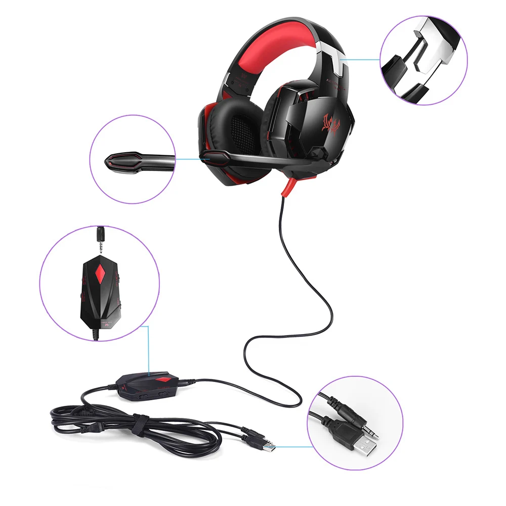 KOTION каждый GS600 игровые гарнитуры с микрофоном для xbox 360/PS3/PS4/ПК/игра мобильного