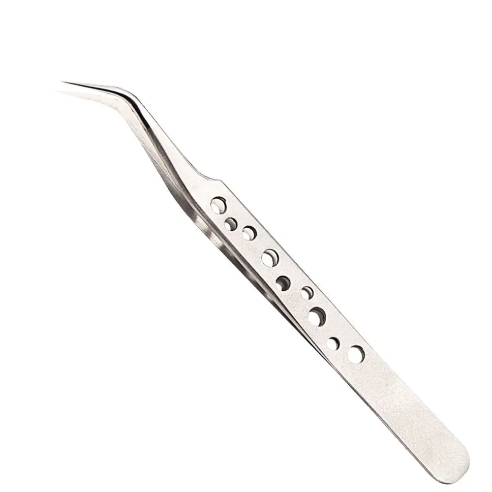 Eyebrow Tweezers Tools Eyelash Hair Extension Remover Nail Art Straight and Curved Pointed Tip Accessories | - Цена: 