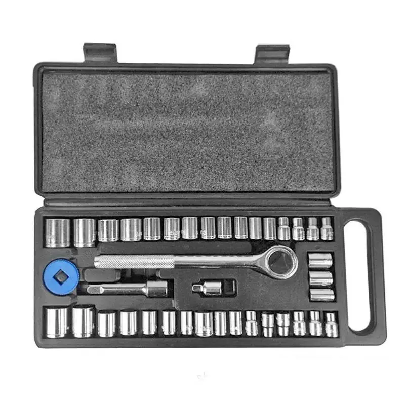 

40pcs Mechanics Socket Wrench Set Sleeve Spanner Hand Tools Automobile Car Repair Tools Kit Extension Combination Tool