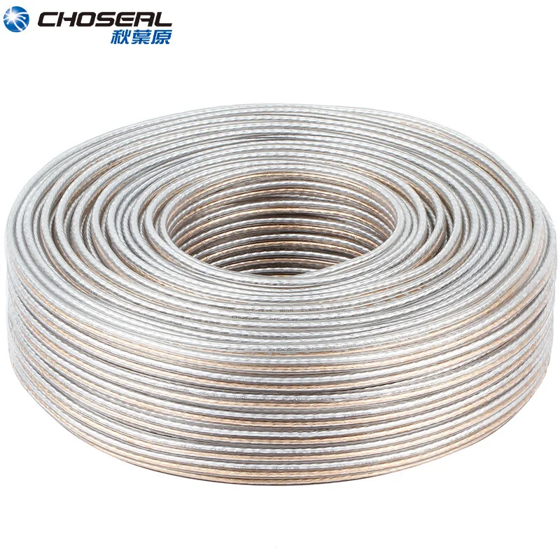  CHOSEAL DIY HIFI Loud Speaker Audio Cable Wire Oxygen Cooper Reinforce Shield Speaker Wire 50/100/1