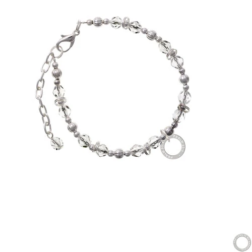 Psalm 23:1 Eternity Ring Clear Beaded Bracelet |