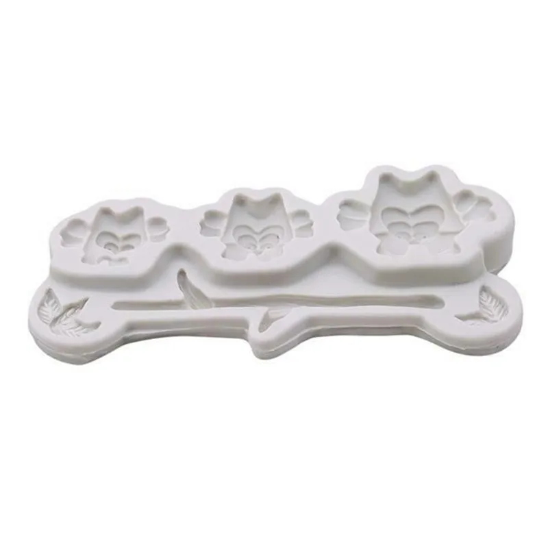 Owl Shape DIY Silicone Chocolate Pink Ice Mold Sugercraft Cake Topper H