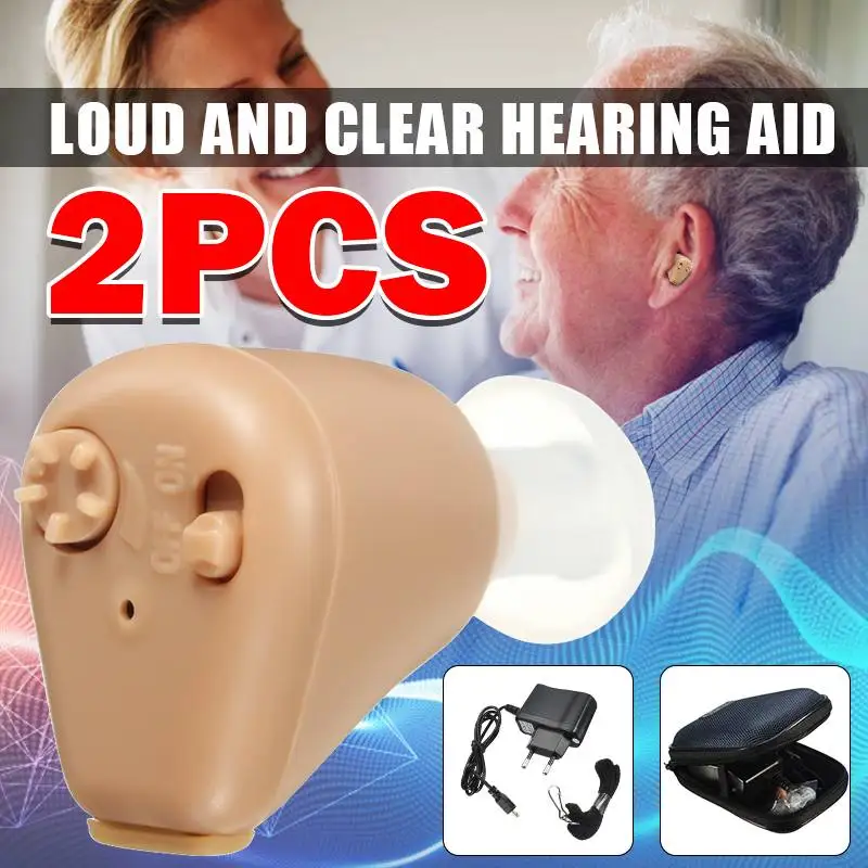 

2PCS Rechargeable Mini Hearing Aids Hearing Amplifier K88 Ear Sound Amplifier Hearing Aids Rechargeable Hearing Aid