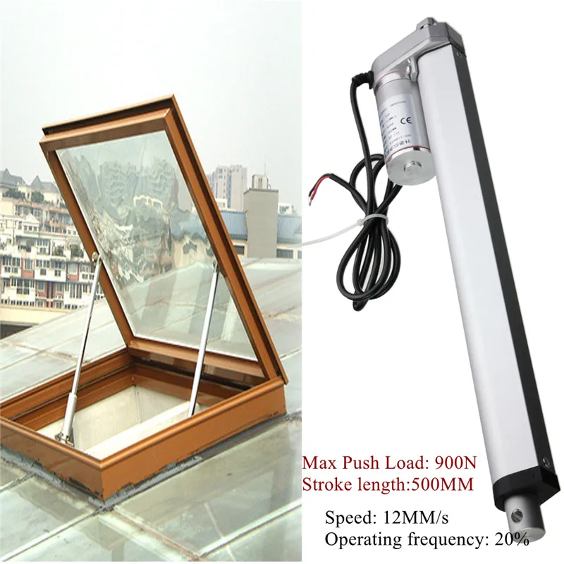 

1x DC12V 900N 500mm Linear Actuator Motor Stroke Heavy Electric Bracket 12mm/s Linear Guides