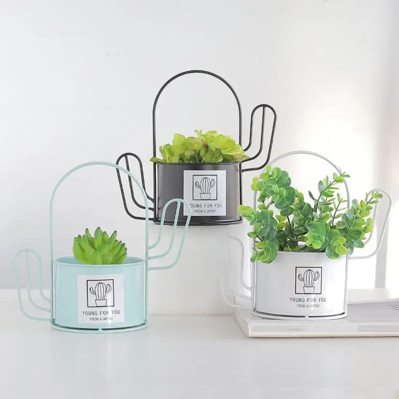 

Iron Flower Pot Decoration Creative Flower Shop Green Plant Succulent Plant Desktop Round Flower Pots