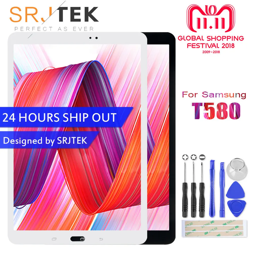 SM T580 LCD For Samsung Galaxy Tab A 10.1 SM-T580 Screen SM-T585 LCD Matrix Touch Display T585 Digitizer Assembly Replacement