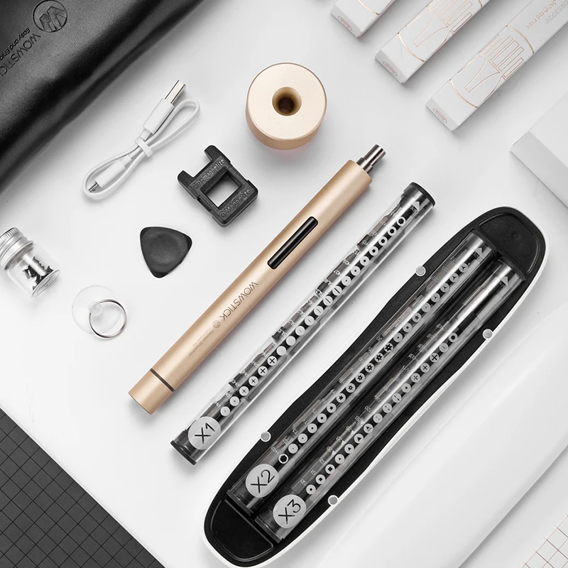 

Original XIAOMI Mijia Wowstick 1+ Precision Electric Screwdriver Set Cordless Chargeable DIY Repair Tools Kit with Leather bag