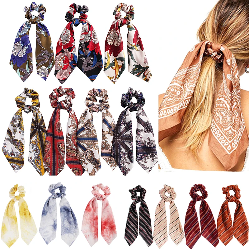 

Hair Ribbon Women Hair Accessories Ladies Print Flower Animal Elastic Headband Girl Hair band Rope 2019 NEW Hair Accessories