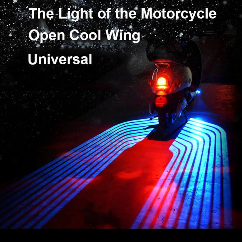 

2018 Motorcycle Angel Wings LED Welcome Lights Motor Door Courtesy Projector Light Puddle 12V White /Red/Blue/ RGB fit all cars