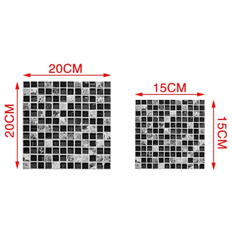 10 шт. простые черные квадратные клетчатые Мраморные текстуры плитки наклейки инновационное украшение ванной туалет водоотталкивающие ПВХ-обои