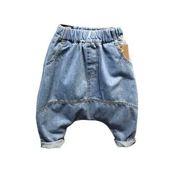 

Spring Autumn Jeans For Boys Fashion Pocket Zipper Harem Pants Elastic Waist Loose Casual Trousers 3 4 5 6 7 Years Kids Pants