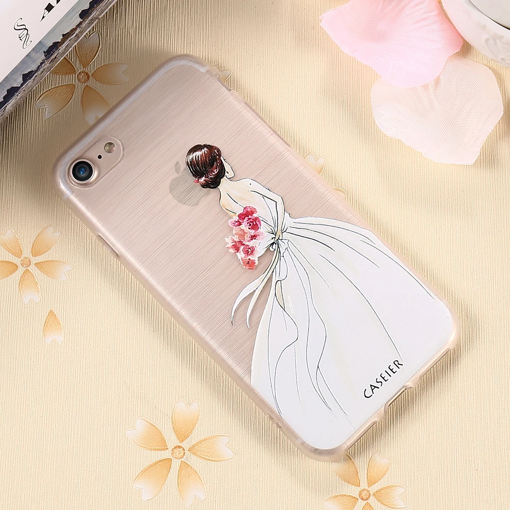 Чехол CASEIER Girly для iPhone 8 Plus 7 мягкий Ультратонкий силиконовый чехол из ТПУ X Funda Capinha