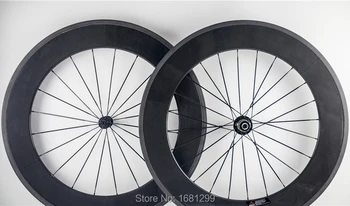 

1Pair New 700C 88mm tubular rims Road bicycle 3K UD 12K full carbon fibre bike wheelsets hubs aero spokes skewers Free shipping