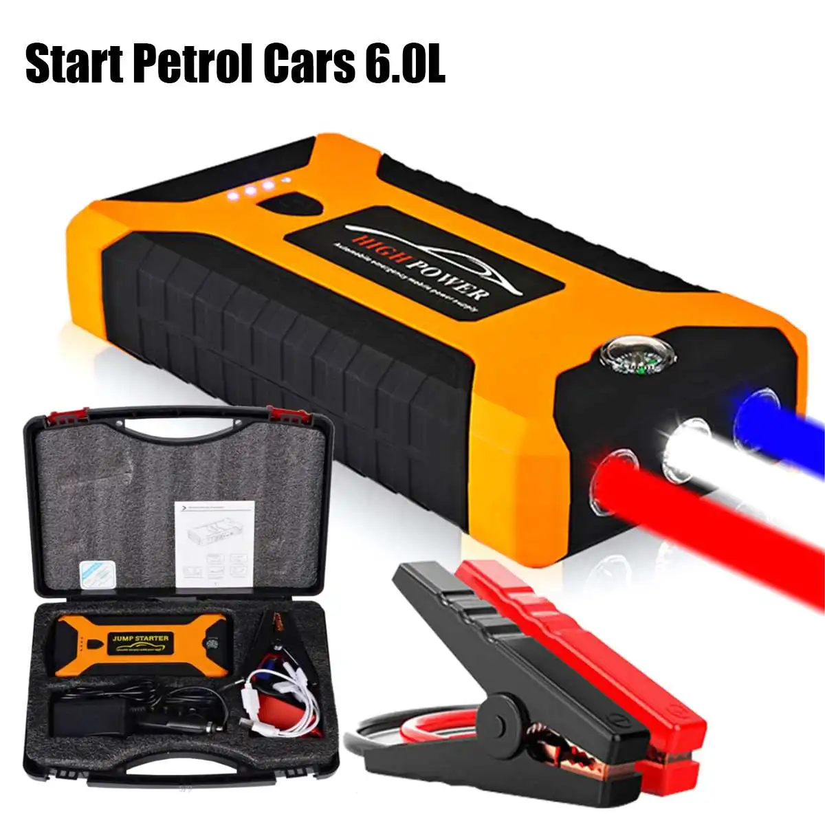 High Capacity 88000mAh Car Jump Starter Power Bank 600A Car Battery Charger Booster Charger 4USB 12V SOS Starting Device
