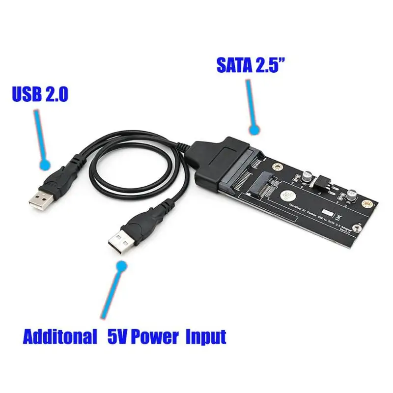 ALLOYSEED 20 + 6 Pin SSD a SATA 2,5 pulgadas tarjeta adaptador USB PC añadir en la tarjeta para Lenovo Thinkpad x1 de carbono
