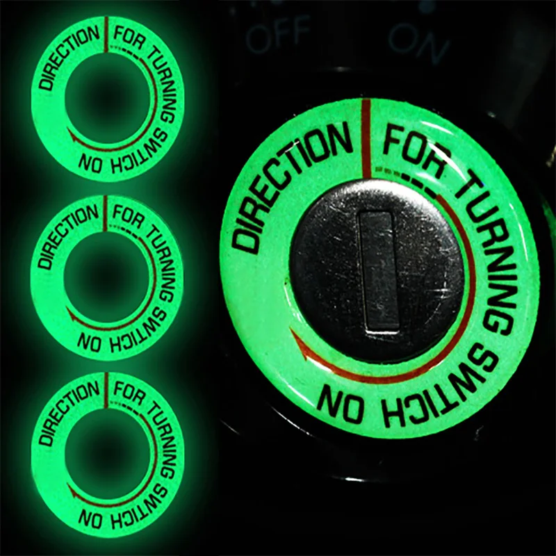 

Car Accessories Glow Key Ring Hole Sticker Emit Fluorescence Switch Cover Motorcycle Decal Circle Light Decoration