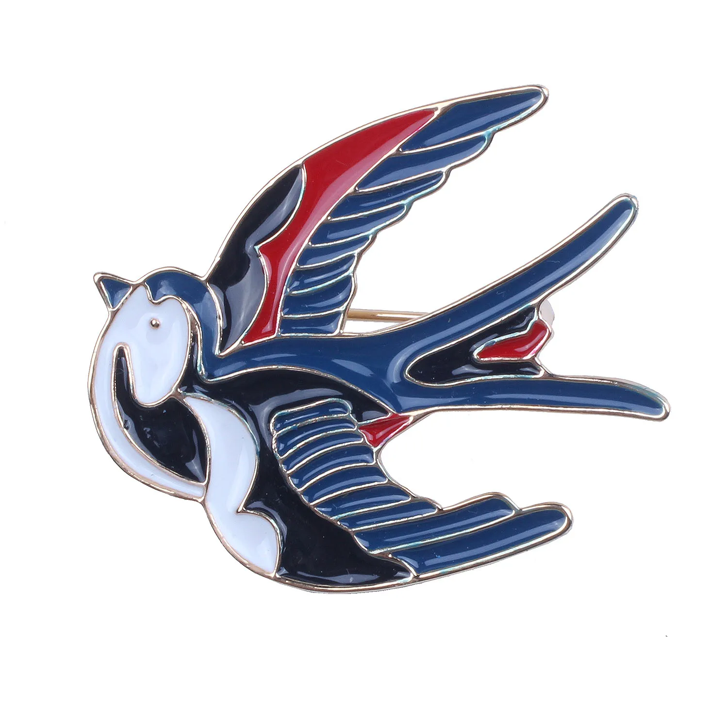 Cute Blue Bird Enamel Swallow Brooches Hijab Pins Up Zinc alloy Corsage Designer Wedding Shoulder Scarf Dresses Clips For Wome