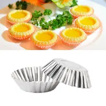 5/10/20/100 шт формы для яичного пирога Нержавеющая сталь Форма для кексов утолщенный многоразовый торт формочка для печенья олова инструмент для выпечки хлеба чашки