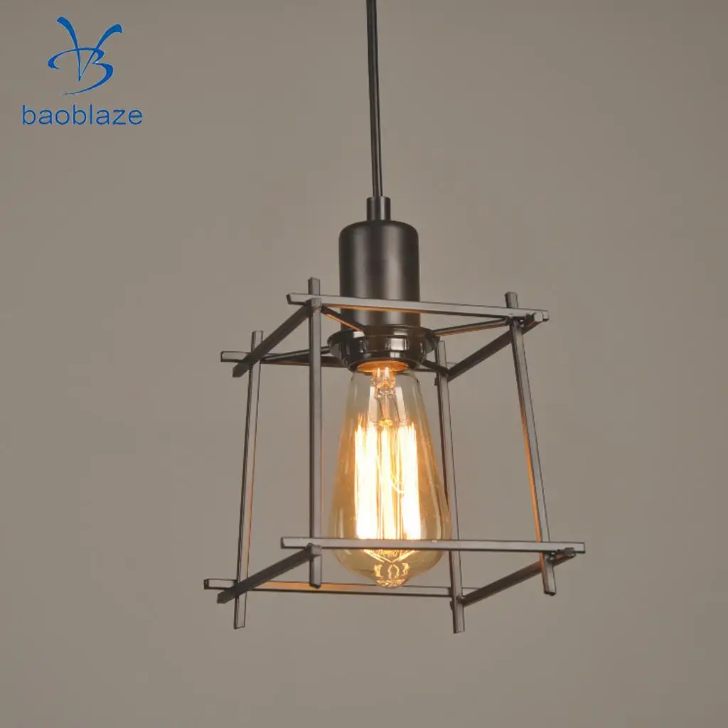 

Iron Industrial Style Ceiling Light Cage Pendant Lampshade Black Home Bar Decor
