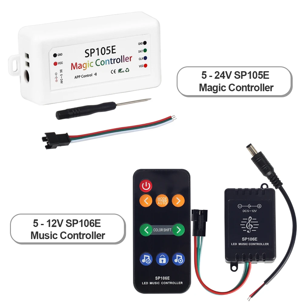 SP110E Bluetooth WS2811 WS2812B SP106E светодиодный музыкальный контроллер SP107E RGB/RGBW полноцветные