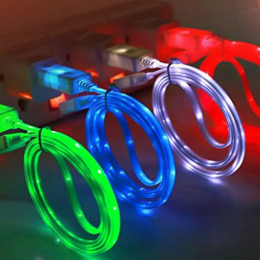 

Jetjoy For Huawei P30 Pro/Lite Glow LED USB Type C Lighting Charger Data Cable For Samsung S10/S10e/S10 Plus/S9 Phone Cable Cord