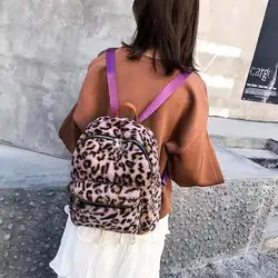 Повседневный женский леопардовый Рюкзак Винтажный Портативный Женский рюкзак в консервативном стиле для девочек маленькие школьные