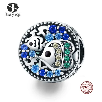 

Jiayiqi New Collection 925 Sterling Silver Freedom Colorful Fish Beads Fit Charm Bracelets Necklaces Jewelry Accessories