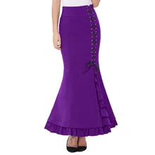 Belle Poque Женская викторианская стимпанк гофрированная рыбий хвост Русалка Юбка с высокой талией