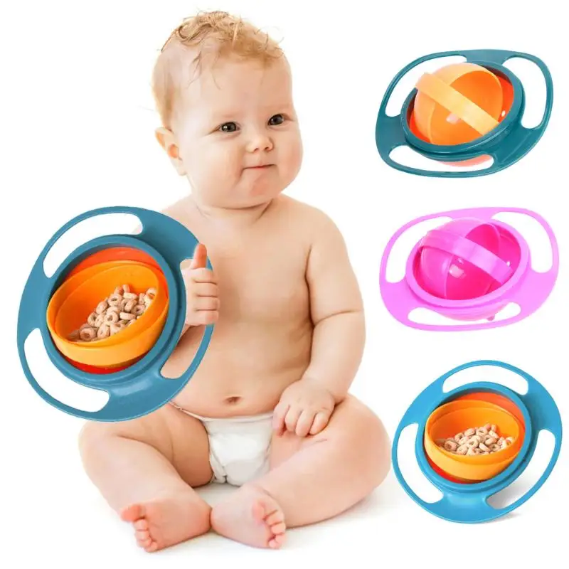 

Gyro Bowl Infant Baby Solid Feeding Bowl Dishes Boy Girl Spill Proof Universal Rotate Technology Dinner Plate Baby Accessories