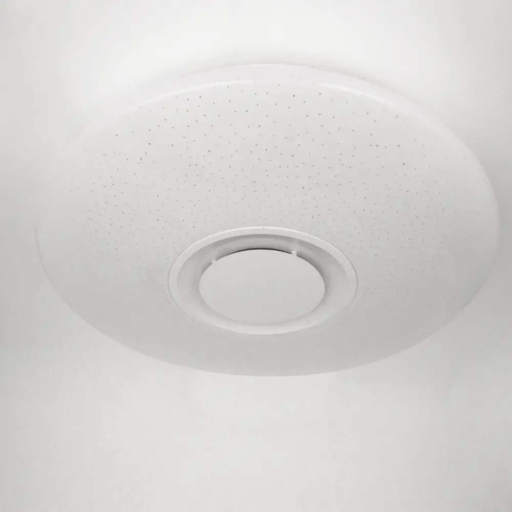  60W Rgb Flush Mount Round Starlight Music Led Ceiling Light Lamp With Bluetooth Speaker Dimmable Co - 32978015047
