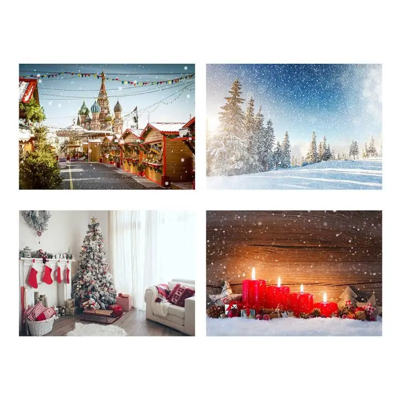 

Christmas Theme Waterproof Thin Vinyl Wall Background Cloth Photo Studio Photography Backdrop 30styles 2019 new Year decoration