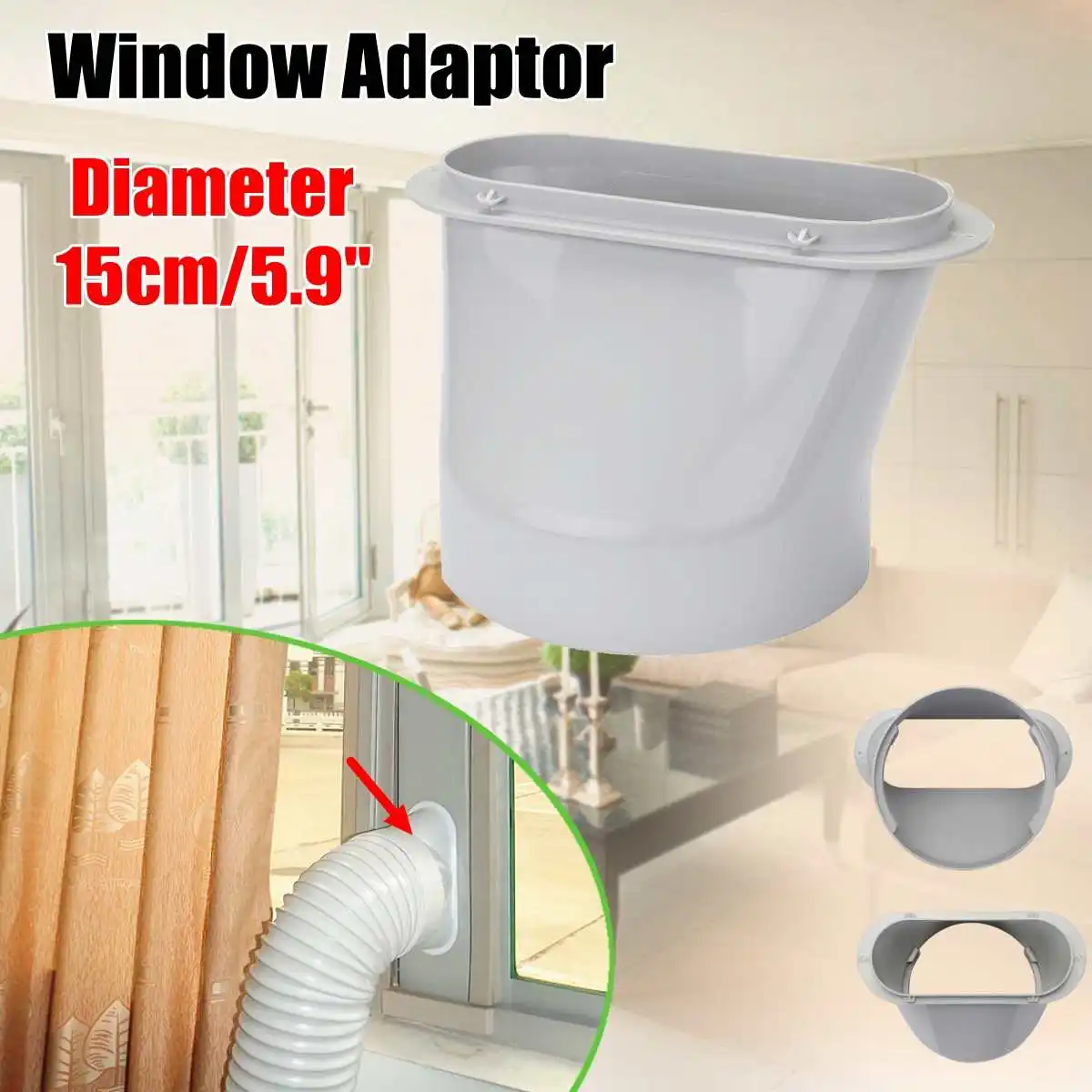 

80"X14" Exhaust Hose + Window Kit Plate + Tube Connector Set For Air Conditioner