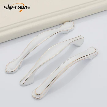 Furniture Handle 96128mm Hole Pitch Aluminum Alloy Kitchen Cabinet Furniture Door Handles Wardrobe Cupboard Door Pulls