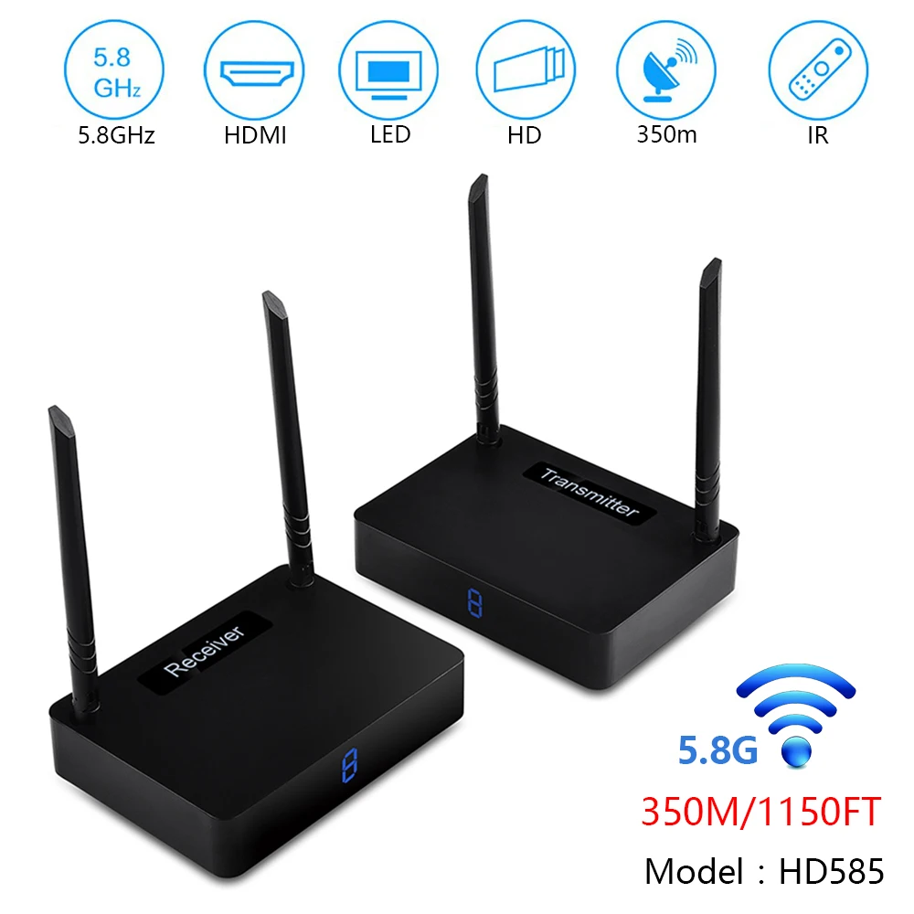 measy HD585 350M 5 8GHz 8Channel TV Wireless SD Audio Video Transmitter Receiver HDMI Sender