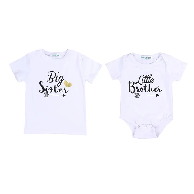 Для всей семьи Big Sister маленькие братья Одинаковая одежда с короткими рукавами для